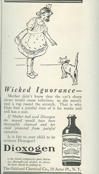 Dioxogen Antiseptic for Child's Cuts 1916 Advertisment