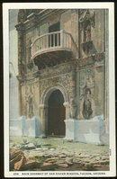 Postcard of Main Doorway of San Xavier Mission, Tucson, Arizona