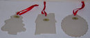 Set of Three Russ Berrie Ceramic Christmas Ornaments