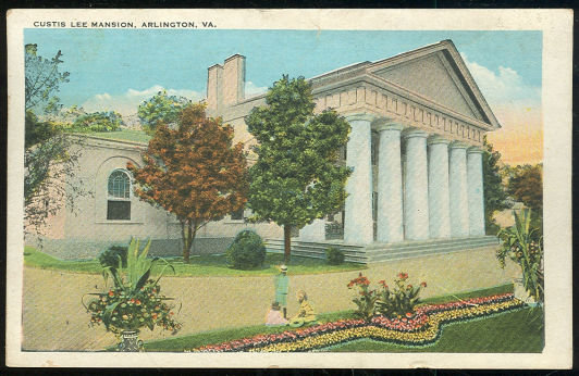 Postcard Custis Lee Mansion, Arlington, Virginia 1928