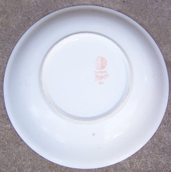 Vintage German Pink and Yellow Floral Serving Bowl