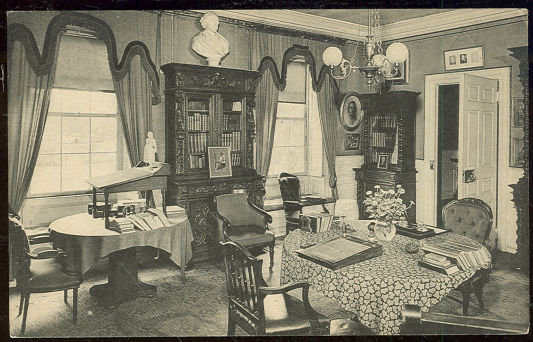 Postcard Longfellow's Study, Cambridge, Massachusetts