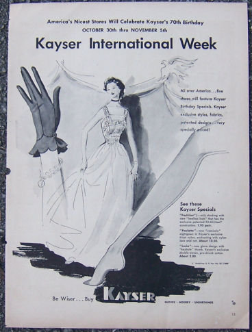 1940s Kayser Gloves and Hosiery Magazine Advertisment