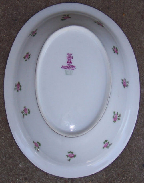 Beautiful Limoges Oval Serving Bowl with Roses w/Gold