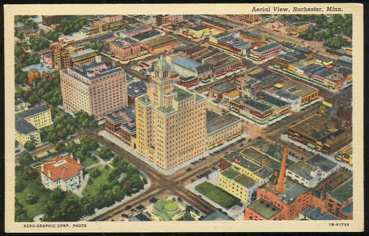 Postcard of Aerial View of Rochester, Minnesota