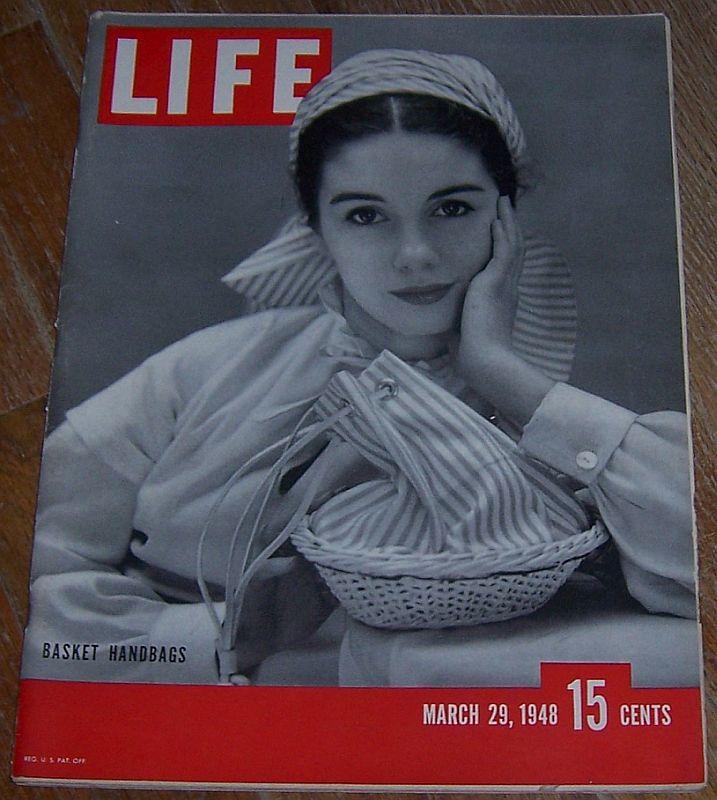 Life Magazine March 29, 1948 Basket Handbags on Cover
