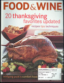 Food & Wine Magazine November 2001 Thanksgiving Dinner