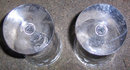Set of Two Vintage Floral Etched Red Wine Glasses