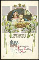 Religious Christmas Postcard With Mary and Baby Jesus