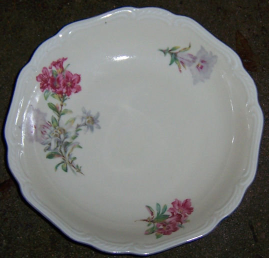 US Zone Germany Jaeger Soup Bowl with Red/White Flowers