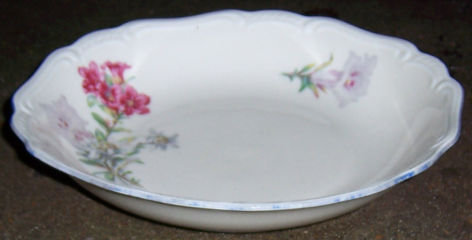 US Zone Germany Jaeger Soup Bowl with Red/White Flowers
