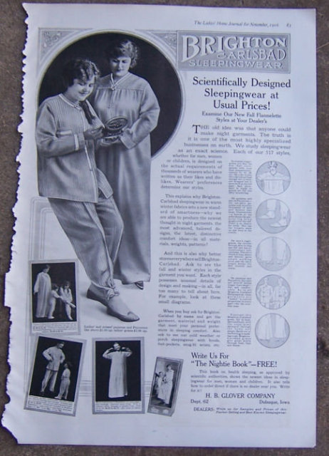 Brighton Carlsbad Sleepingwear 1916 LHJ Advertisement
