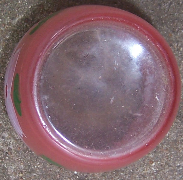 Vintage Pink Glass with Handpainted White Flower