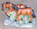 Two Brown Walking Horses, H's Collection Resin Figurine