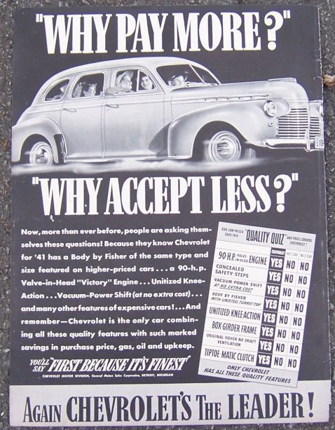 1941 Chevrolet for '41 Life Magazine Advertisment