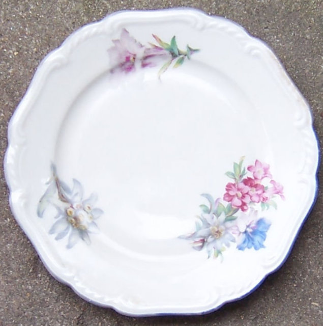 US Zone Germany Jaeger Bread and Butter Plate with Flowers