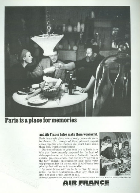 Air France Paris is For Memories 1967 Magazine Ad