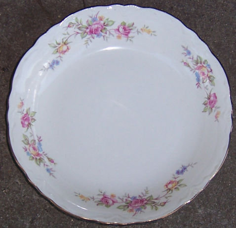 Homer Laughlin Virginia Rose Pink Rose Flat Soup Bowl