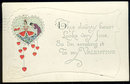 Valentine Postcard With Couple in Dainty Heart 1927