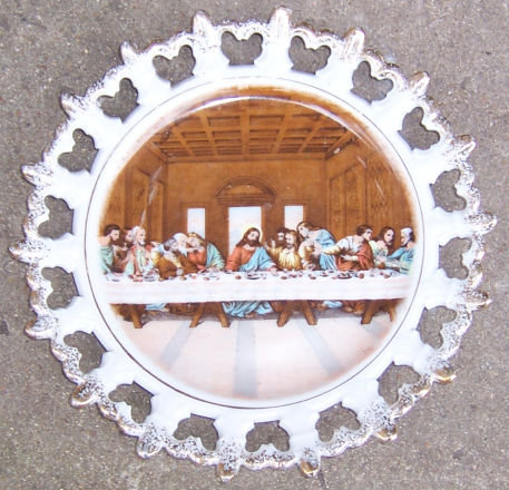 Last Supper Collectors Plate with Fleur De Lis Edge