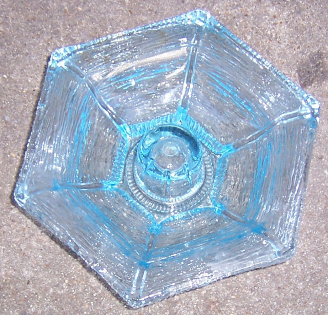 Vintage Blue Glass Candle Holder With Rustic Surface