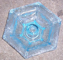 Vintage Blue Glass Candle Holder With Rustic Surface
