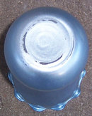 Vintage Light Blue Glass Vase with Ruffled Top