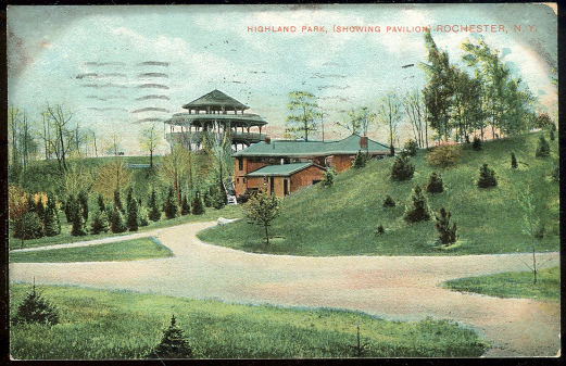 Postcard of Highland Park, Showing Pavilion, Rochester, New York
