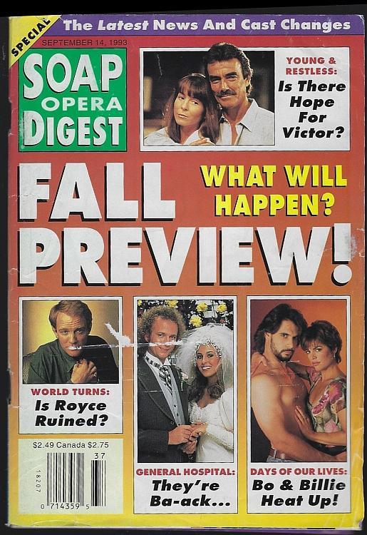 Soap Opera Digest September 14, 1993 Fall Preview/Barbara Crampton/Linda Dano