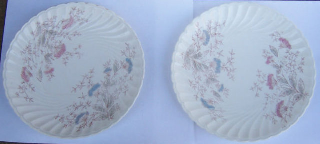 Carlsbad Austrian China Plates w/ Pink and Blue Flowers