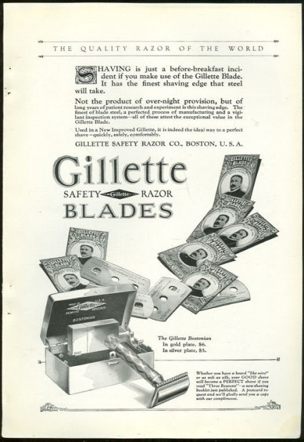 Gillette Safety Razor Blade 1925 Magazine Advertisement