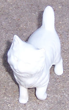 Vintage Small Grey China Standing Fluffy Cat