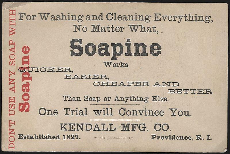 Victorian Trade Card for Soapine with Couple Snowshoeing