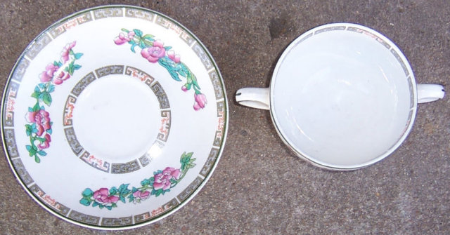 John Maddock Indian Tree Bouillon Cup and Saucer
