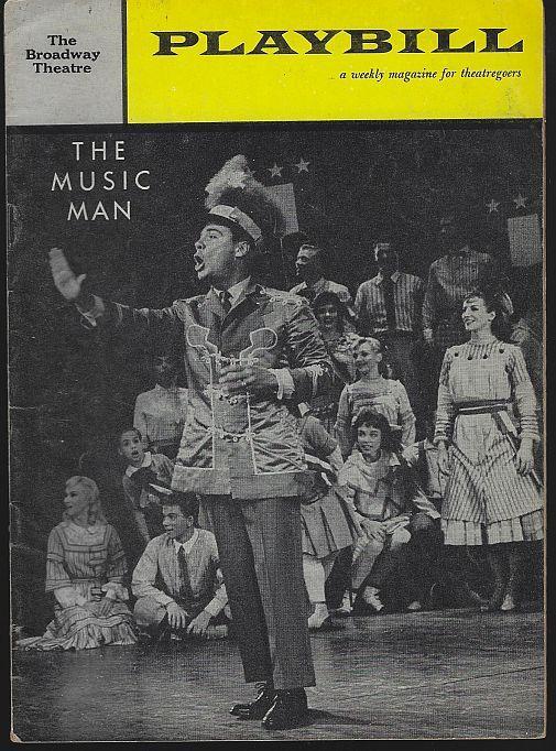 Playbill Music Man, the Broadway Theatre, March 13, 1961 Starring Bert Parks
