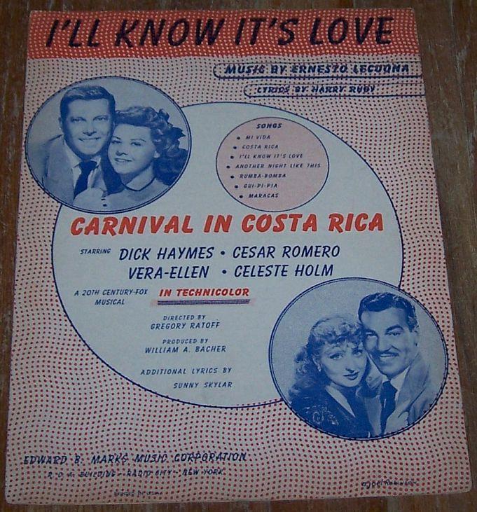 I'll Know It's Love From Costa Rica starring Dick Haymes Cesar Romero Vera-Ellen