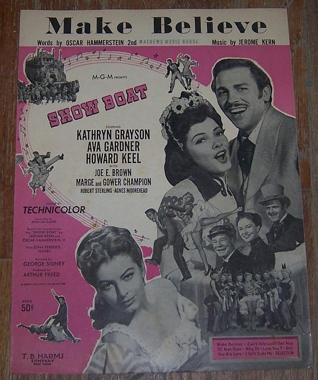Make Believe From Show Boat Starring Kathryn Grayson 1927 Sheet Music