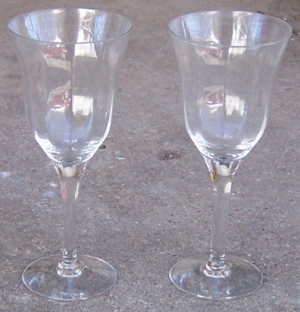 Pair of Vintage Crystal Stemmed Cordial Glasses
