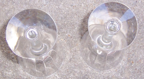 Pair of Vintage Crystal Stemmed Cordial Glasses