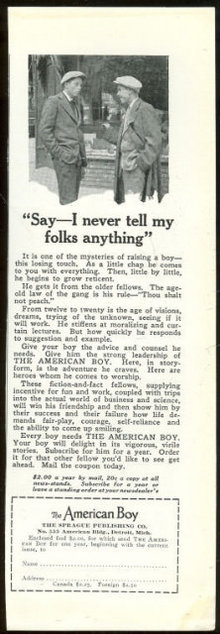 American Boy Magazine 1925 Magazine Advertisement
