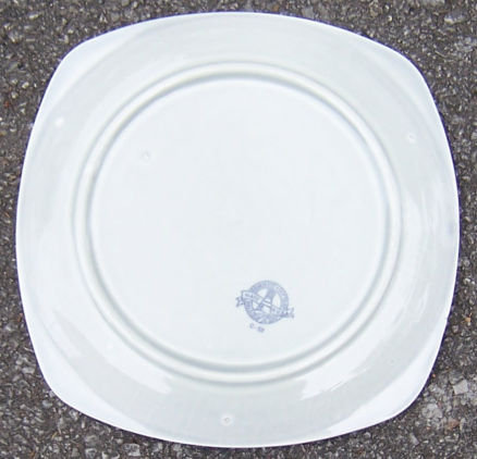 Vintage Paden City Minion Gray Square Dinner Plate