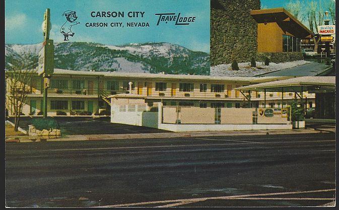 Vintage Unused Postcard of Carson City Travelodge, Carson City, Nevada