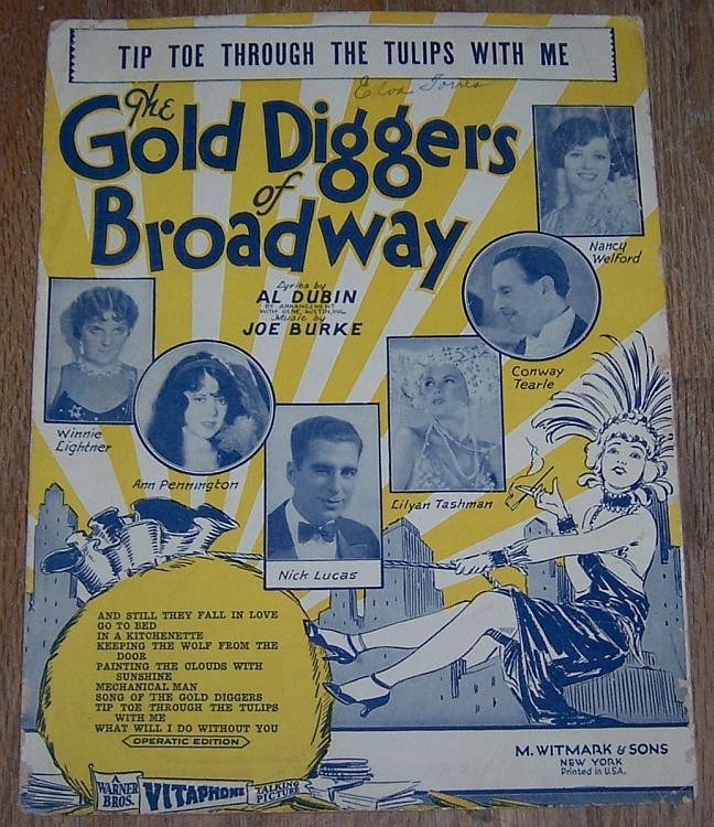 Tip Toe Through the Tulips with Me From Gold Diggers of Broadway 1929 Sheet Music