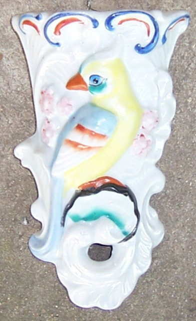 Vintage Made in Japan Pottery Yellow Bird Wall Pocket