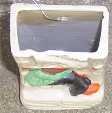 Vintage Pottery Little Boy with Umbrella Wall Pocket