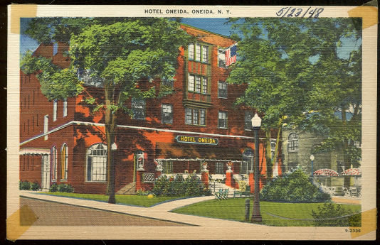 Postcard of Hotel Oneida, Oneida, New York 1948