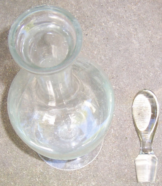 Vintage Floral Etched Tall Crystal Decanter w/ Stopper