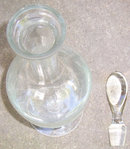 Vintage Floral Etched Tall Crystal Decanter w/ Stopper