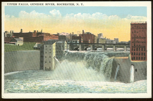 Postcard of Upper Falls, Genesee River, Rochester, New York