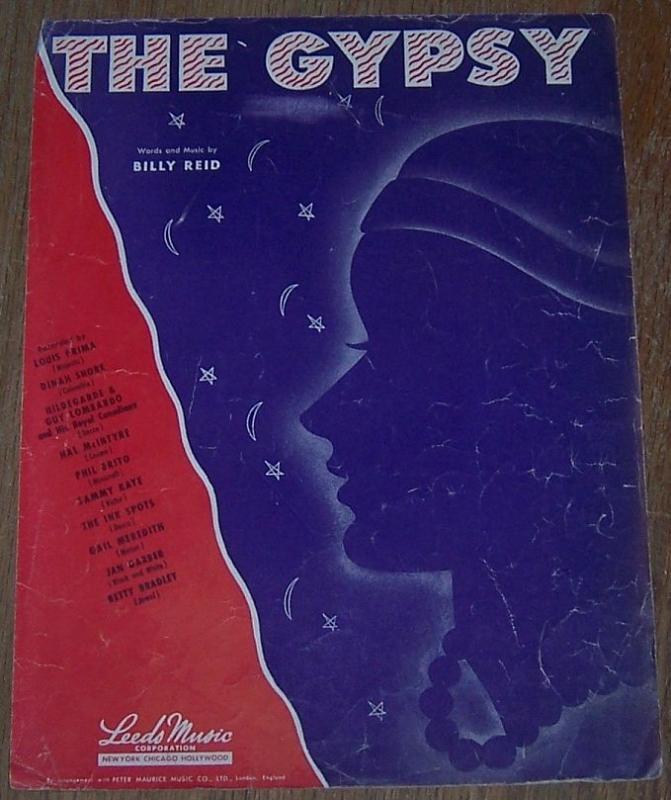 The Gypsy by Billy Reid 1944 Sheet Music Classic Standard
